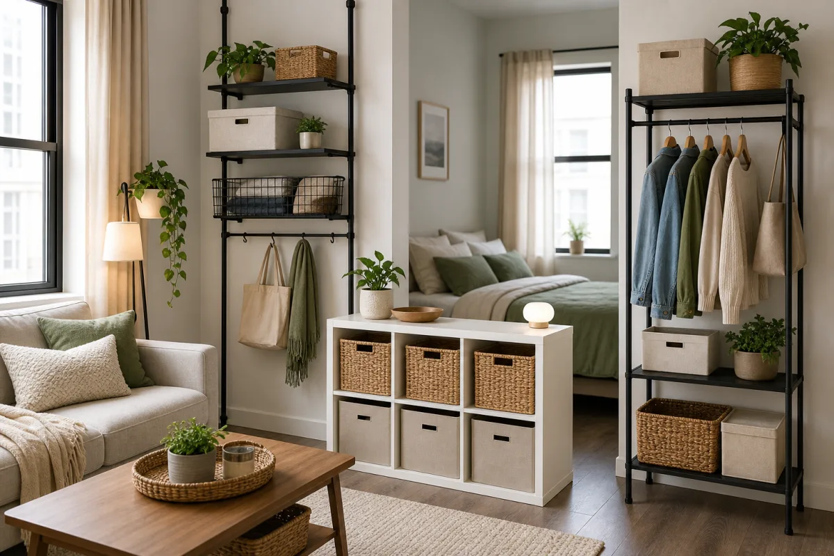 Illustration related to Small Apartment Storage Ideas for Renters Who Cannot Drill