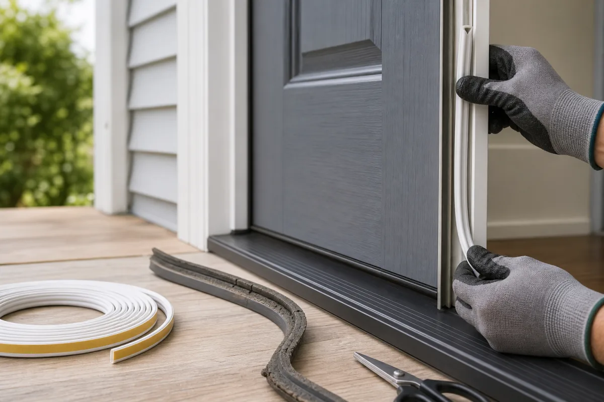 Illustration related to How to Replace a Worn Door Weatherstrip to Stop Drafts