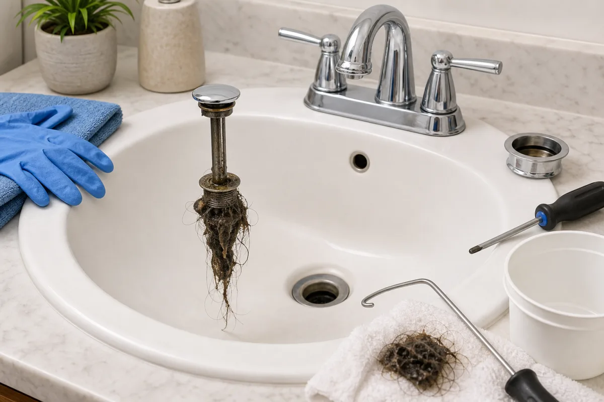 Illustration related to How to Unclog a Bathroom Sink Drain With a Pop-Up Stopper